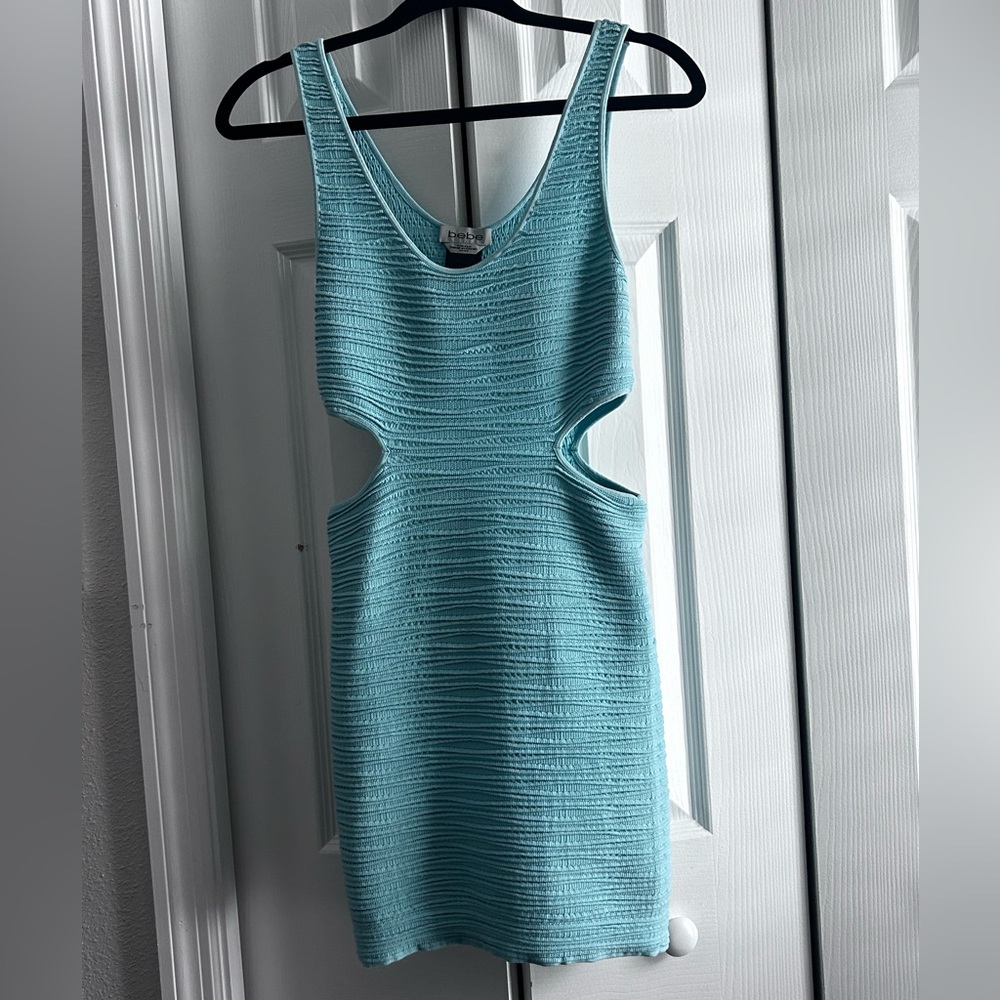 bebe Aqua Cutout Mini Bodycon Dress